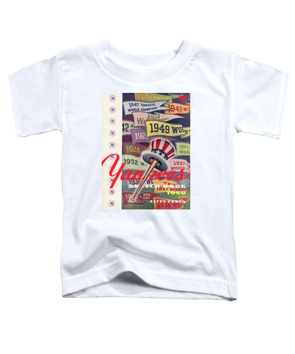 New York Yankees Toddler T-Shirt featuring the mixed media 1950 New York Yankees Sketch Book by Row One Brand