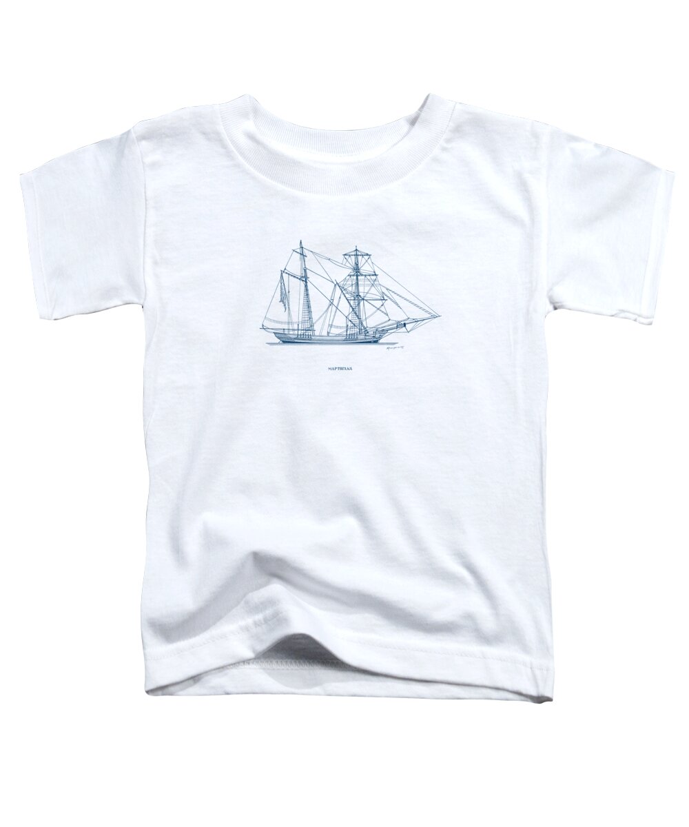 Sailing Vessels Toddler T-Shirt featuring the drawing Martigana - tarditional Greek sailing ship by Panagiotis Mastrantonis