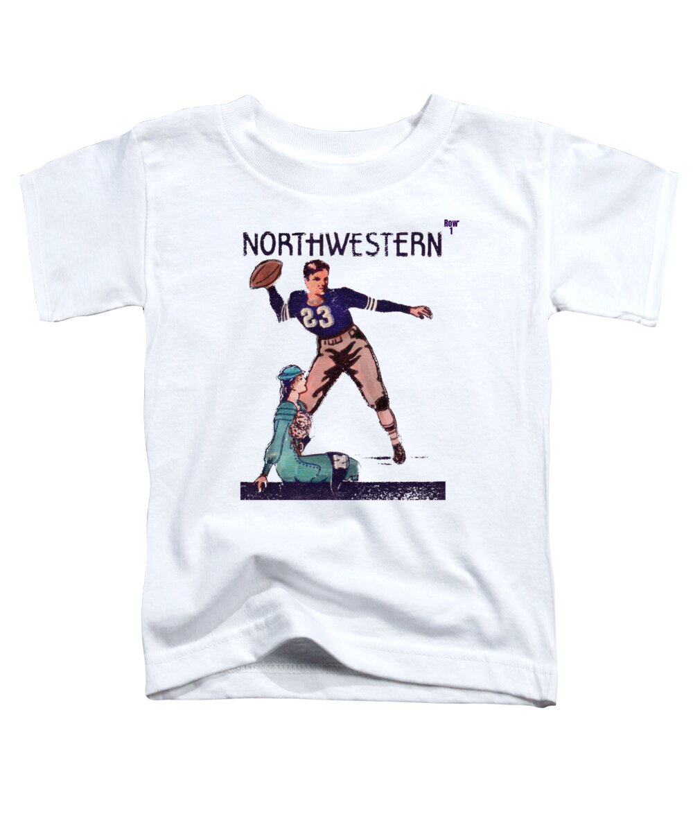 1933 Toddler T-Shirt featuring the mixed media 1933 Northwestern Football by Row One Brand