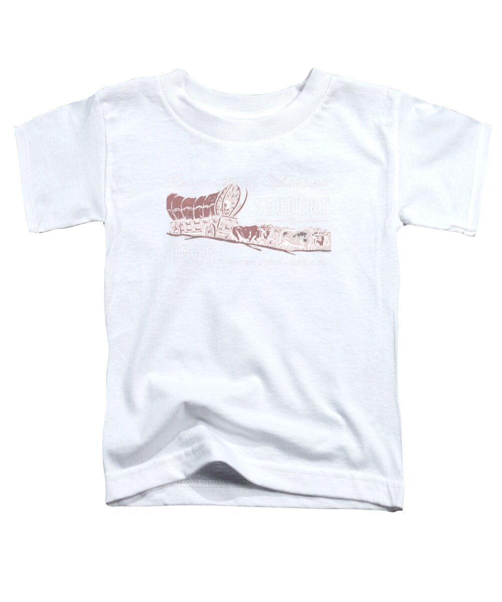 Oklahoma Toddler T-Shirt featuring the mixed media 1949 Oklahoma Sooners Football Ticket Art by Row One Brand