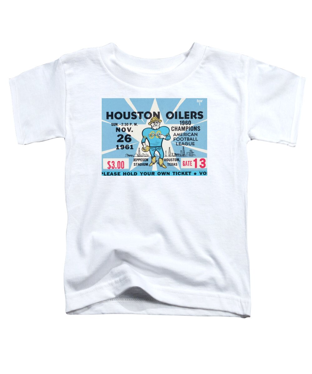 Black Friday Toddler T-Shirt featuring the mixed media 1961 Houston Oilers Football Ticket Art by Row One Brand