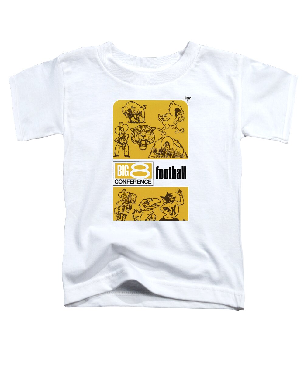 Row One Brand Toddler T-Shirt featuring the mixed media 1969 Big Eight Football Poster by Row One Brand