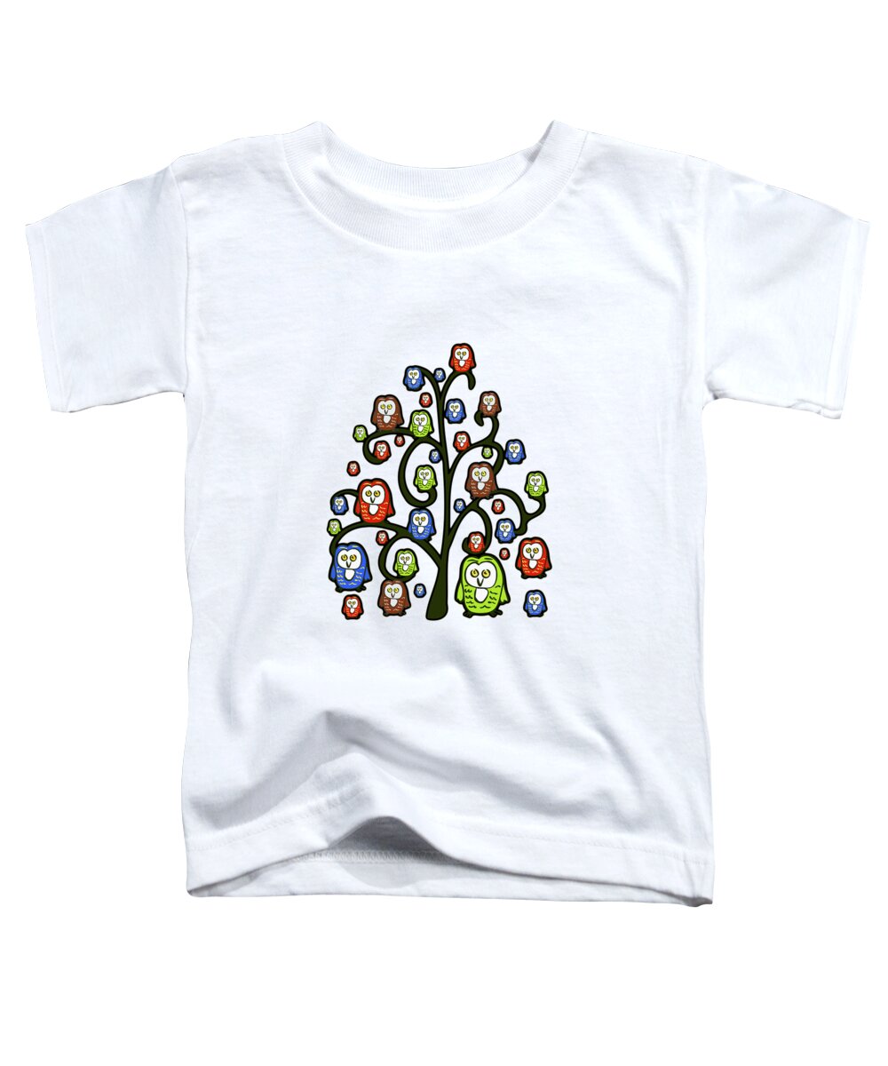Interior Toddler T-Shirt featuring the digital art Owl Tree by Anastasiya Malakhova
