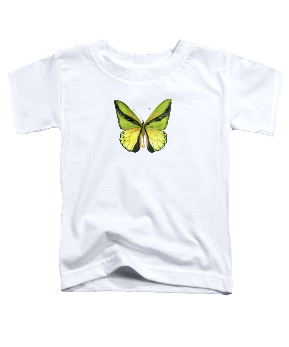 Goliath Butterfly Toddler T-Shirt featuring the painting 8 Goliath Birdwing Butterfly by Amy Kirkpatrick
