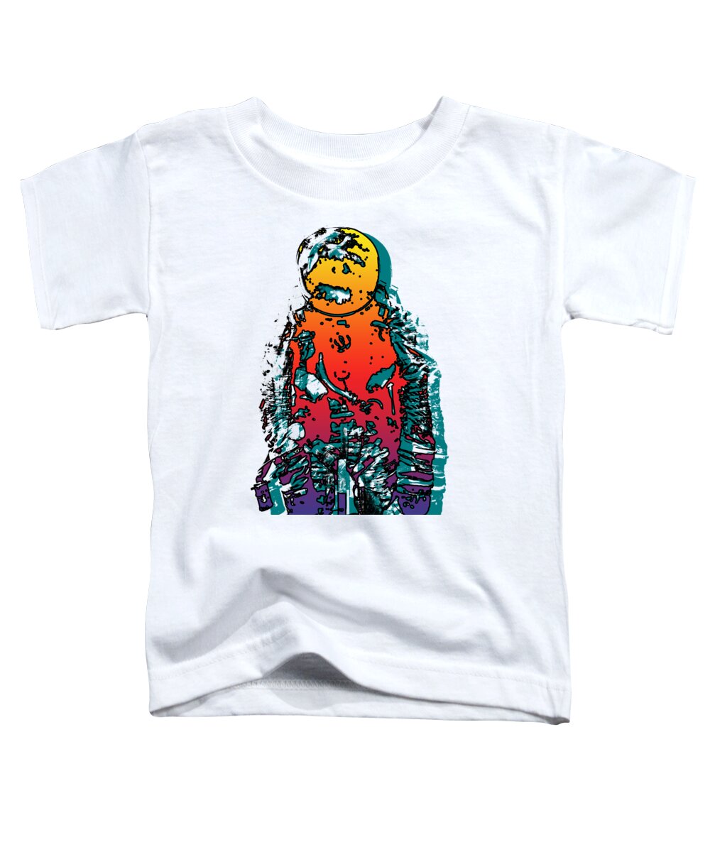 Glitch Toddler T-Shirt featuring the digital art Asteroid Sunset by Christopher Lotito