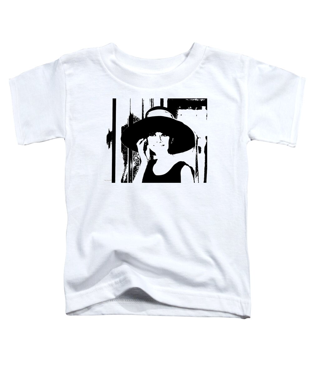 Audrey Hepburn Toddler T-Shirt featuring the digital art Audrey Hepburn by Pennie McCracken