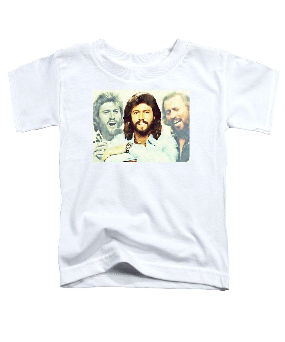 Bee Gees Toddler T-Shirt featuring the painting Barry Gibb by Mark Baranowski