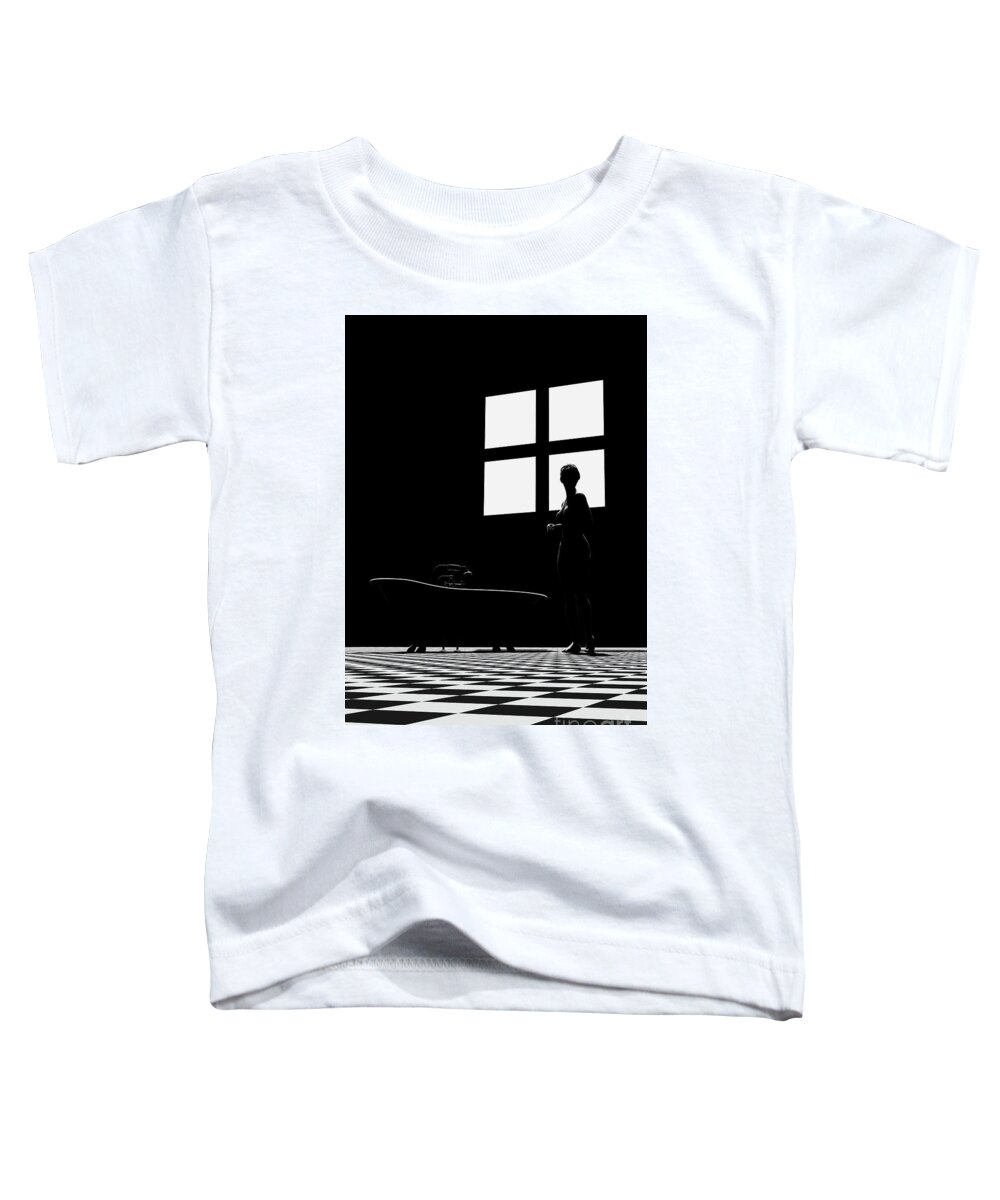 Clayton Toddler T-Shirt featuring the digital art Bathroom by Clayton Bastiani