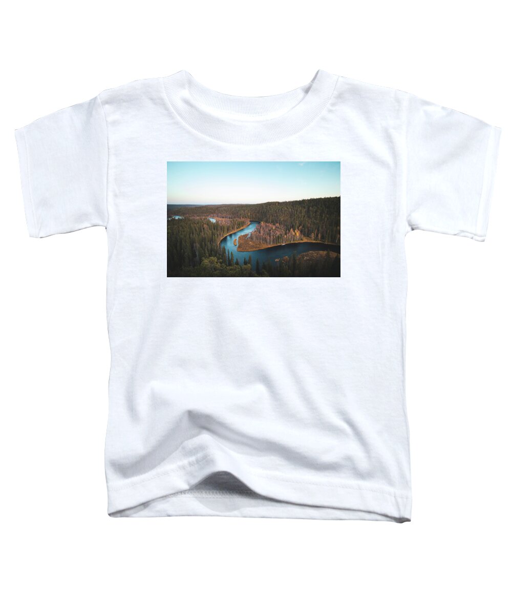 Kuusamo Toddler T-Shirt featuring the photograph Bend in the Kitkajoki River in Oulanka National Park by Vaclav Sonnek