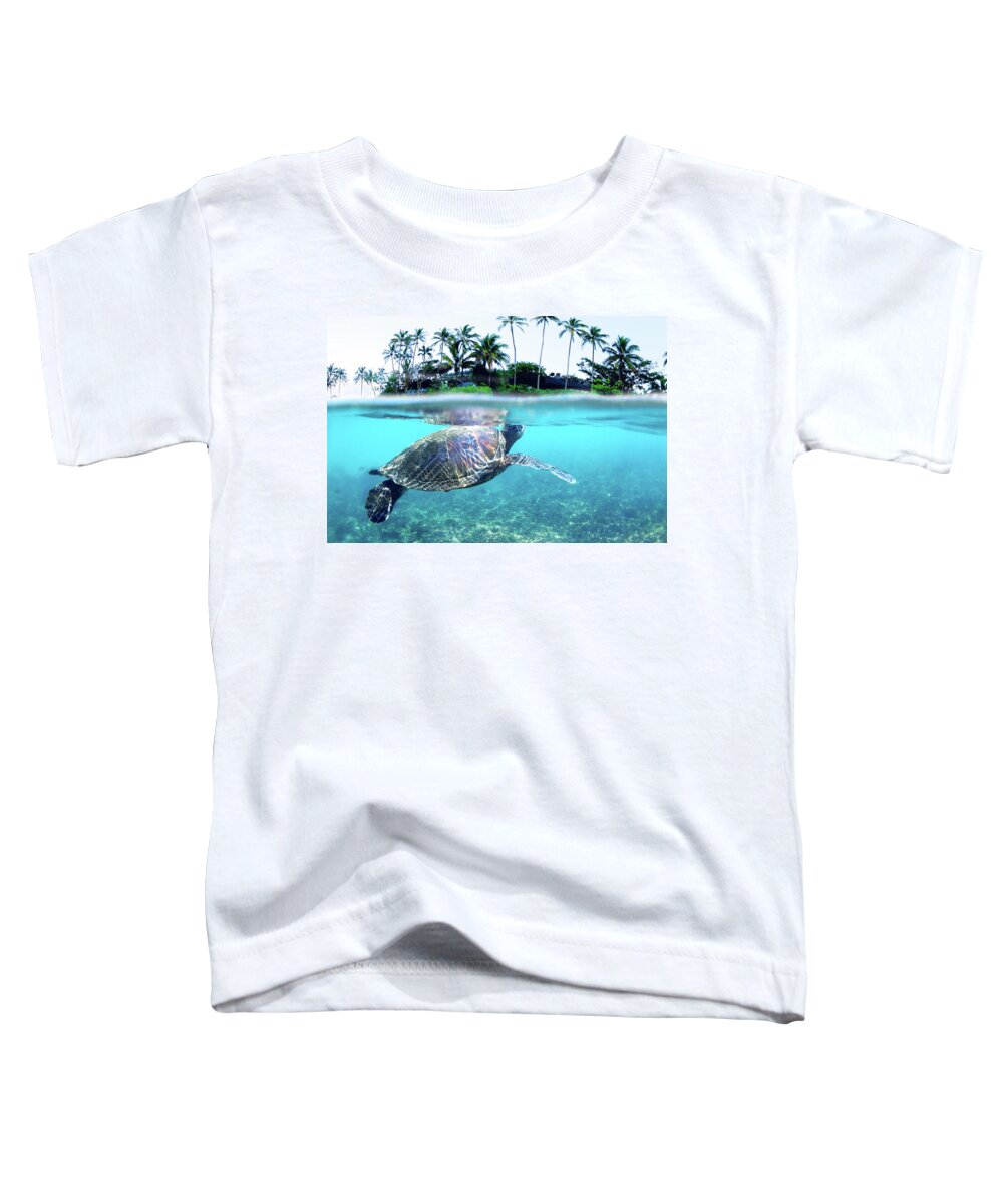  Sea Toddler T-Shirt featuring the photograph Beneath The Palms by Sean Davey