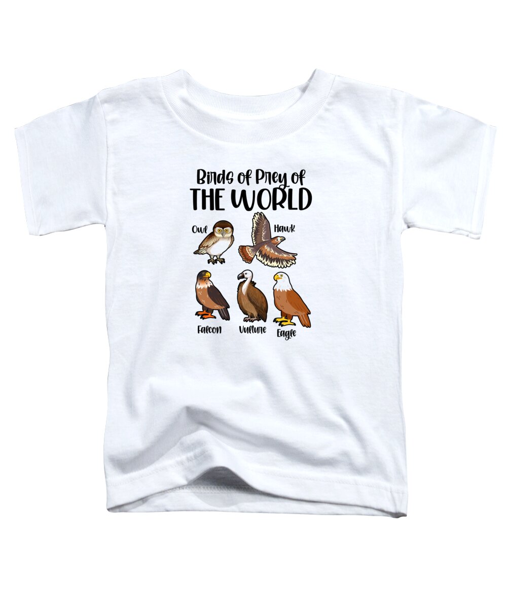 Animal Toddler T-Shirt featuring the digital art Birds of Prey Of The World by Toms Tee Store
