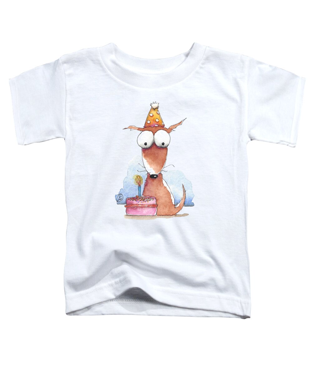 Dog Toddler T-Shirt featuring the painting Birthday Boy by Lucia Stewart