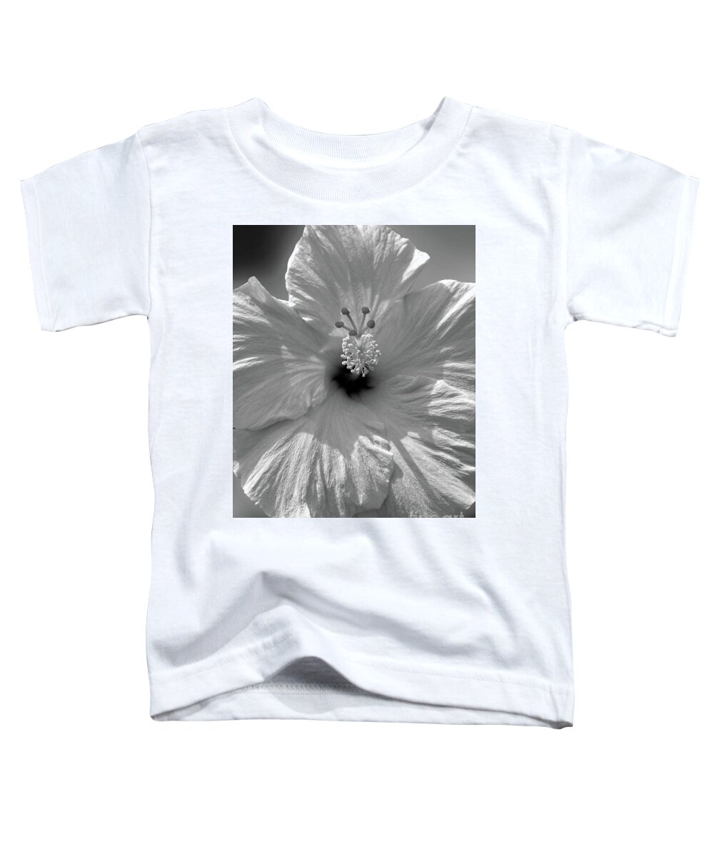 Flower Toddler T-Shirt featuring the photograph Black and White Hibiscus by Mafalda Cento