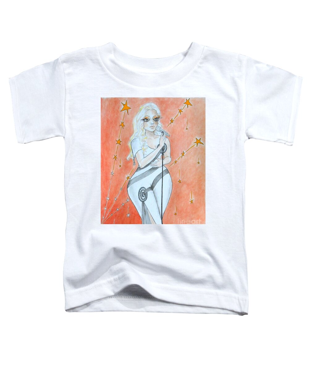Blond Toddler T-Shirt featuring the painting Blond Bombshell No. 1 by Jayne Somogy