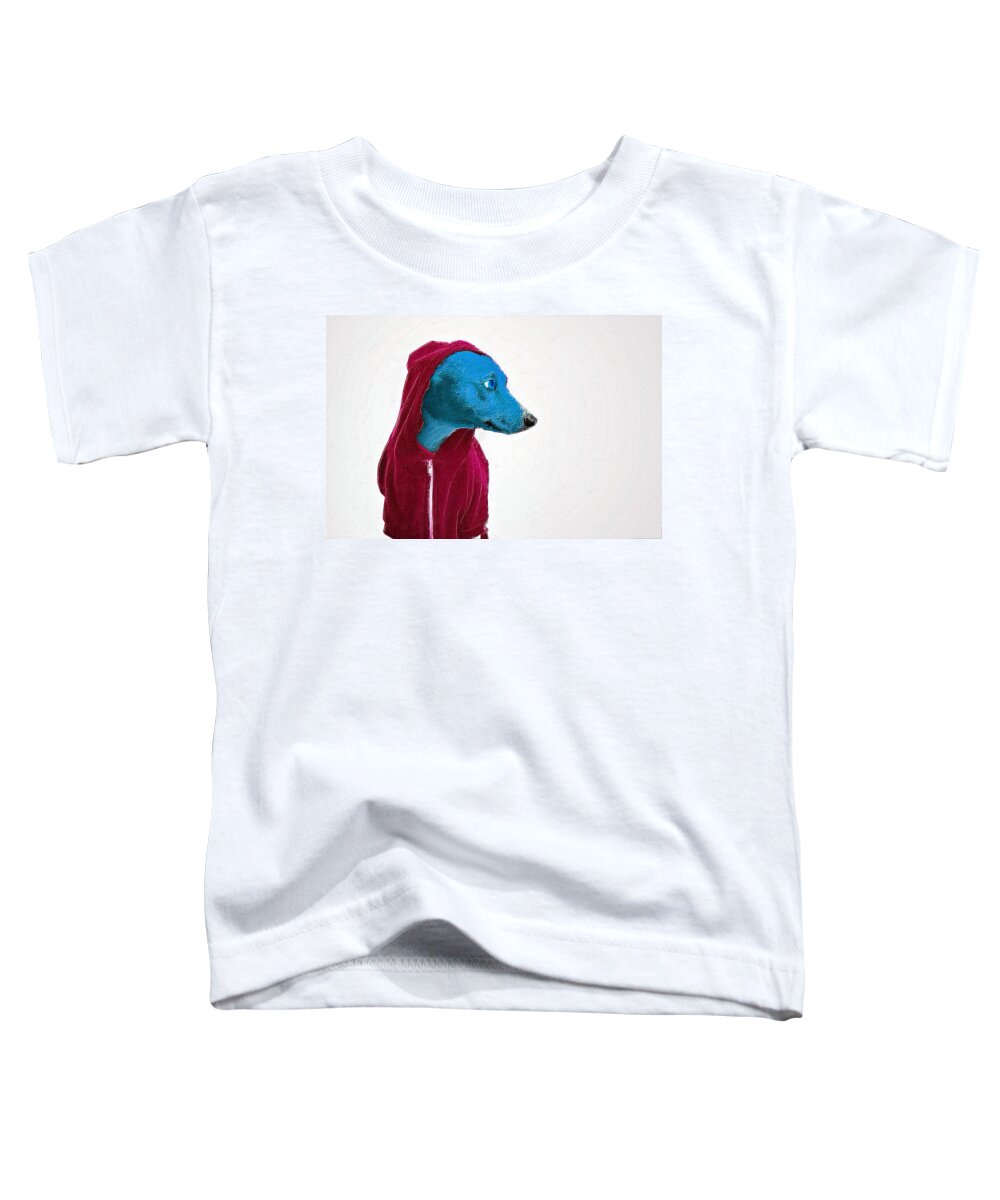 Wolf Toddler T-Shirt featuring the painting Blue Dog by Tony Rubino
