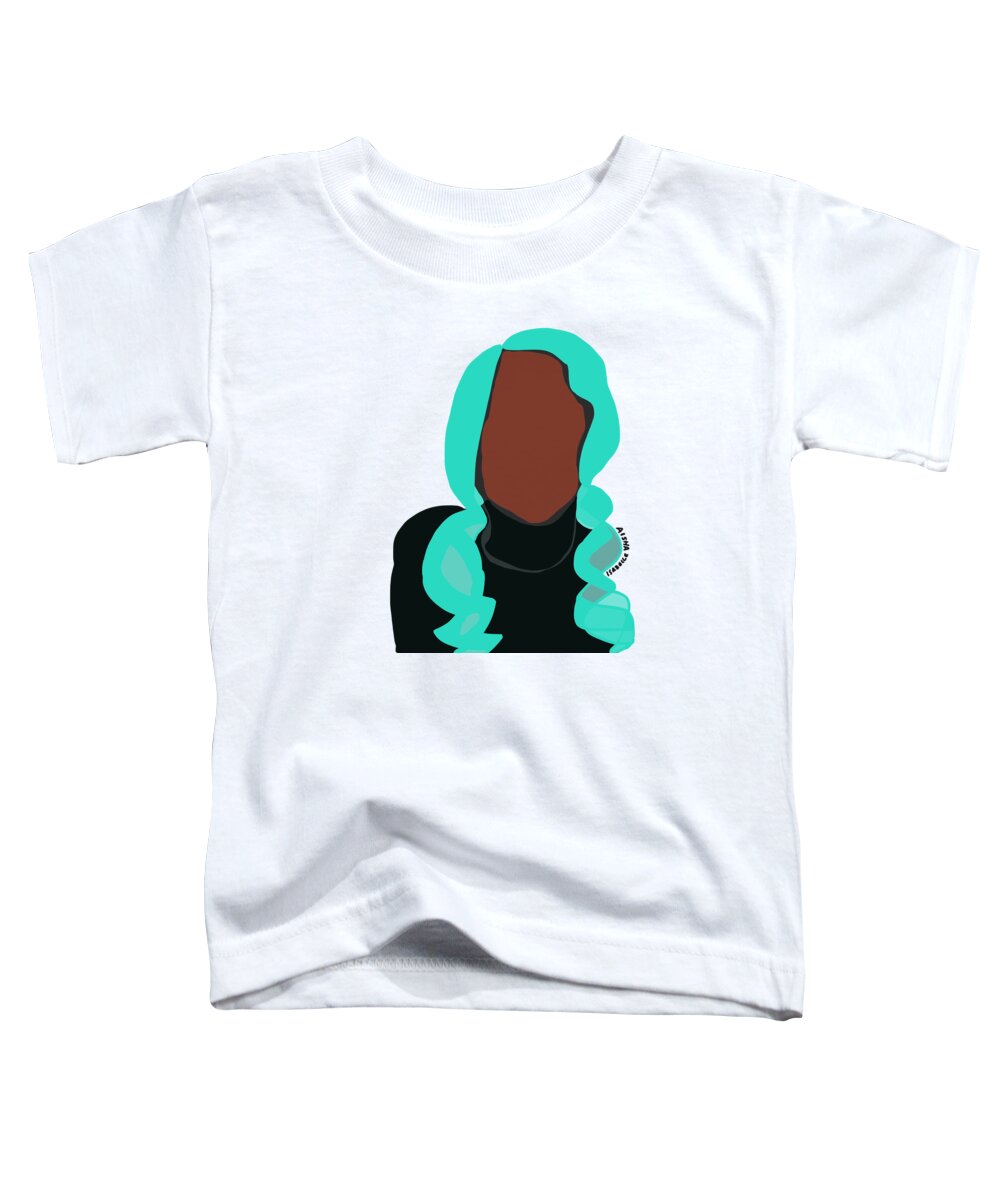 Blue Toddler T-Shirt featuring the digital art Blue Hair I by Aisha Isabelle