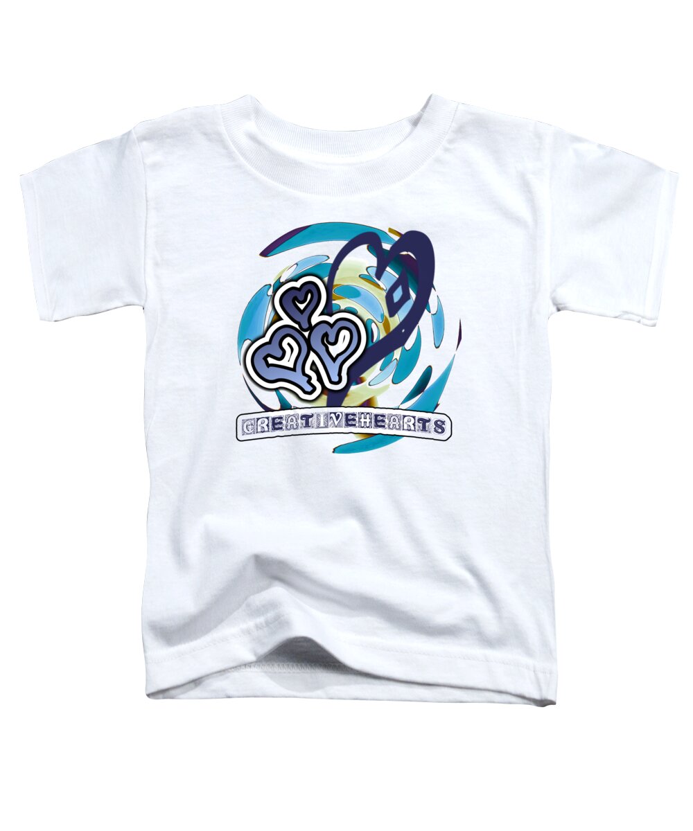 Blue Toddler T-Shirt featuring the digital art Blue Heart Graphic Sticker by Delynn Addams
