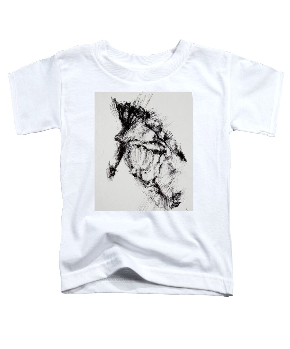 #impaired Toddler T-Shirt featuring the drawing Body of a Woman 16 by Veronica Huacuja