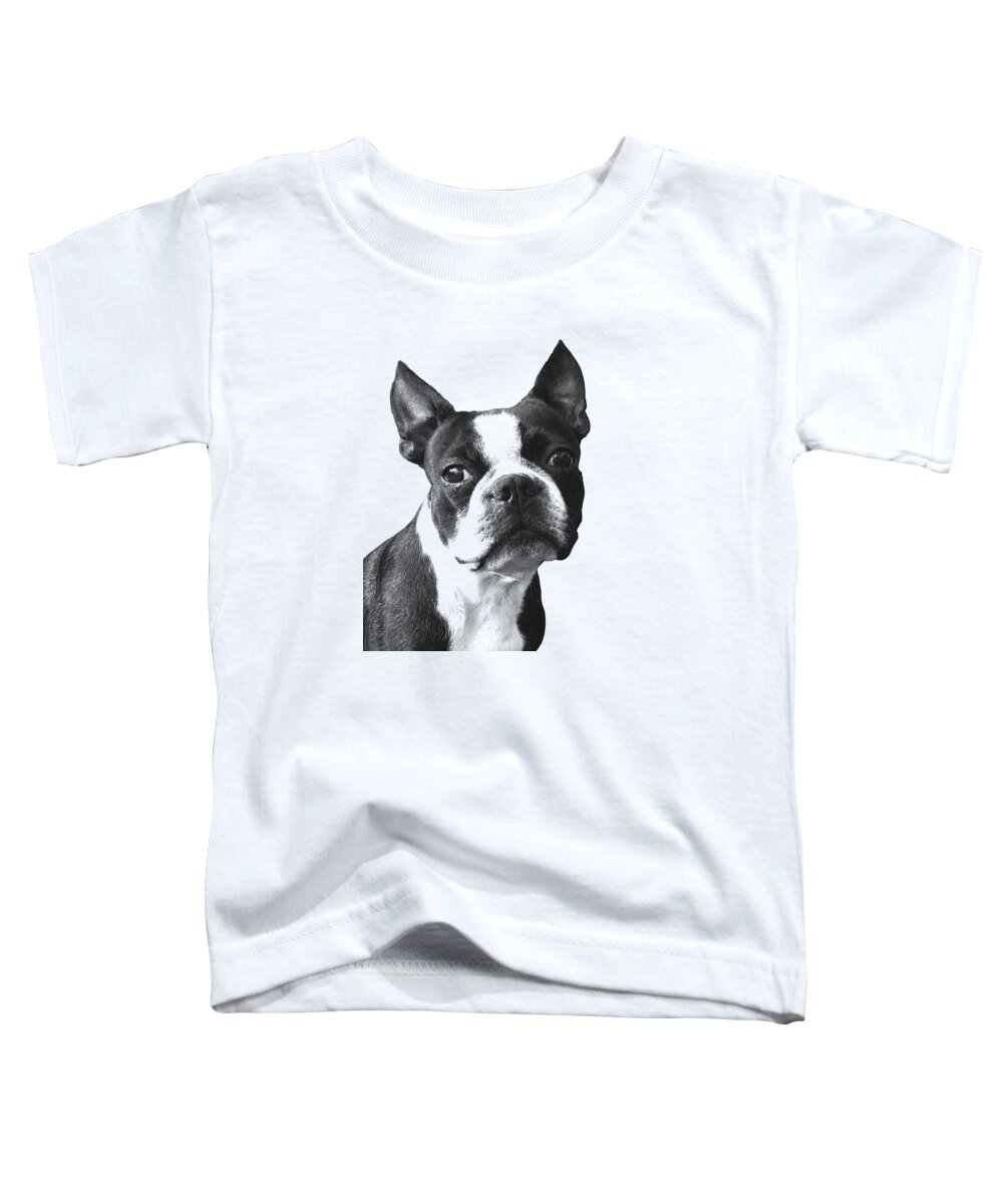 Boston Terrier Toddler T-Shirt featuring the digital art Boston Terrier by Madame Memento