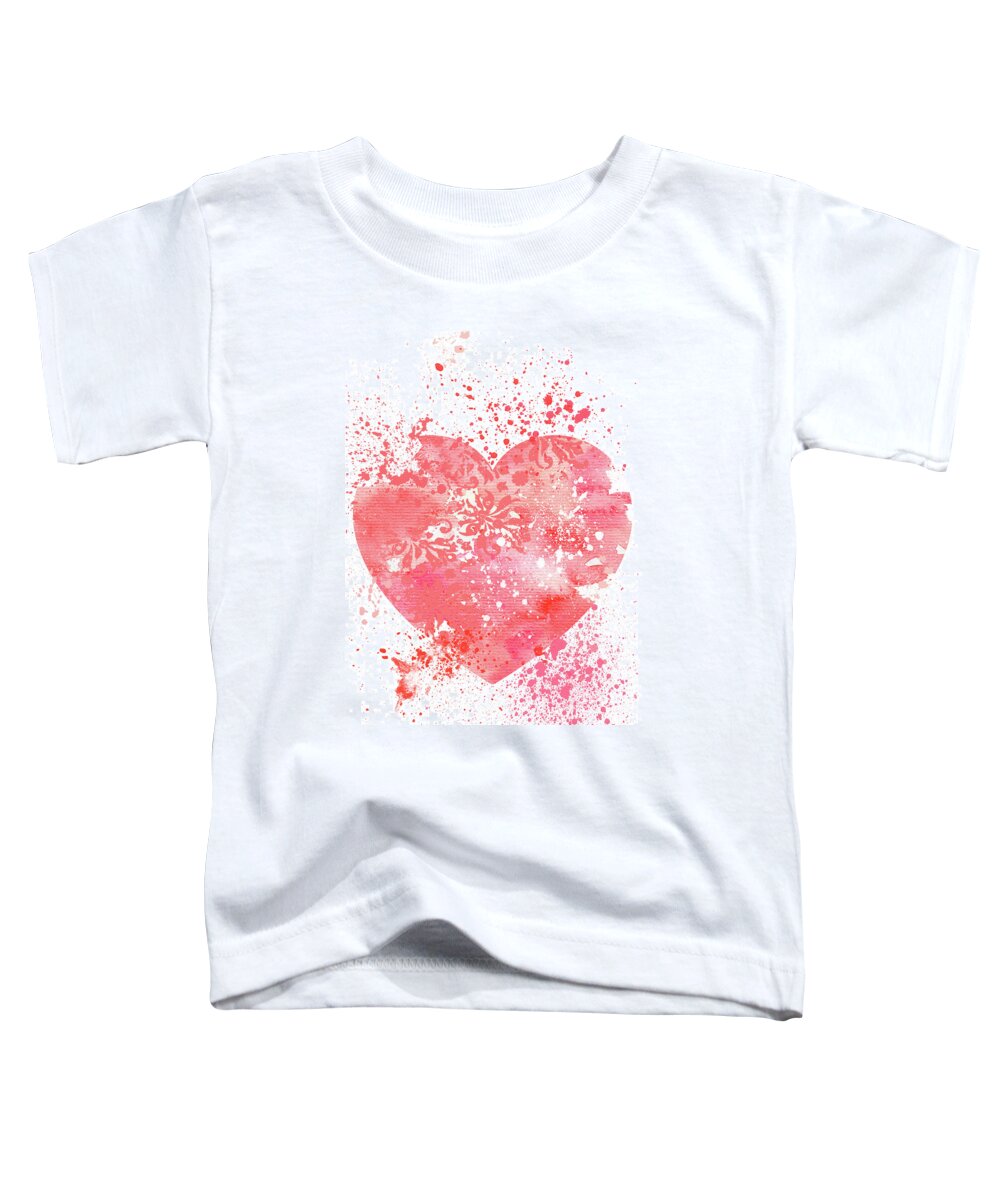 Heart Toddler T-Shirt featuring the mixed media Broken Heart by Moira Law