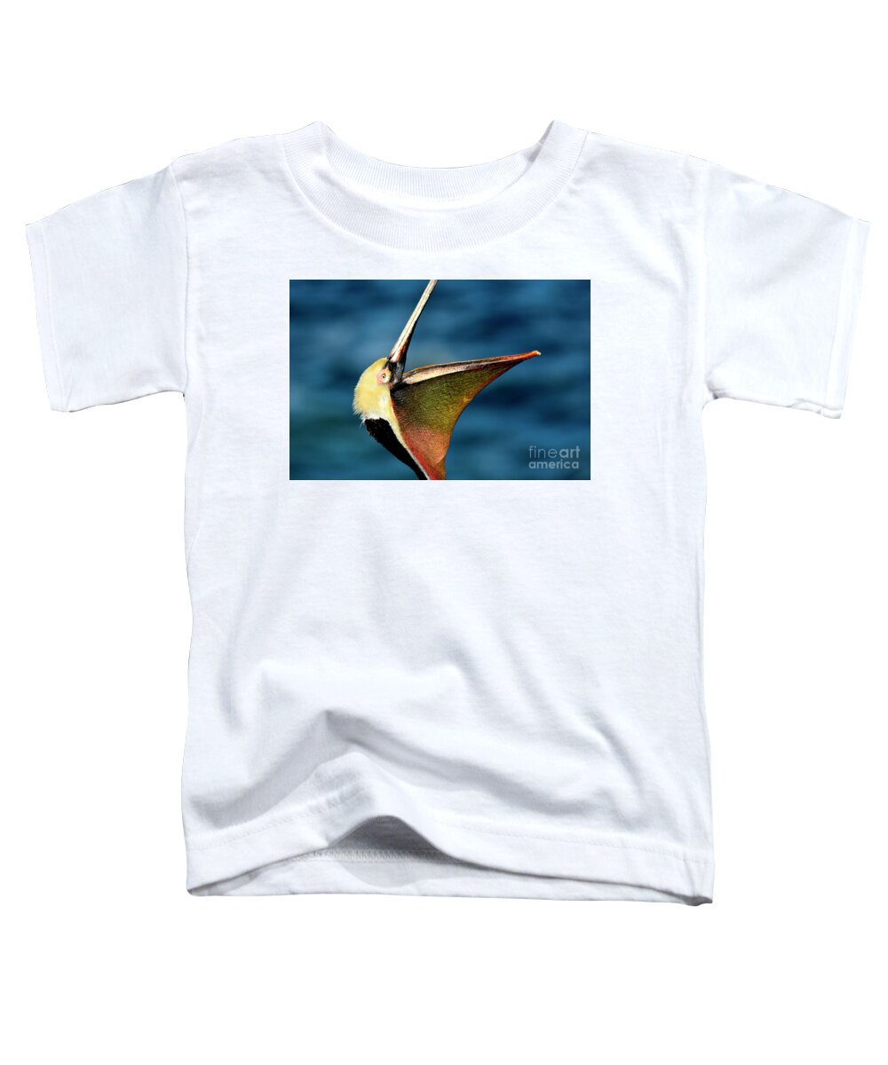 Birds Toddler T-Shirt featuring the photograph Brown Pelican Head Throw 2021 by John F Tsumas