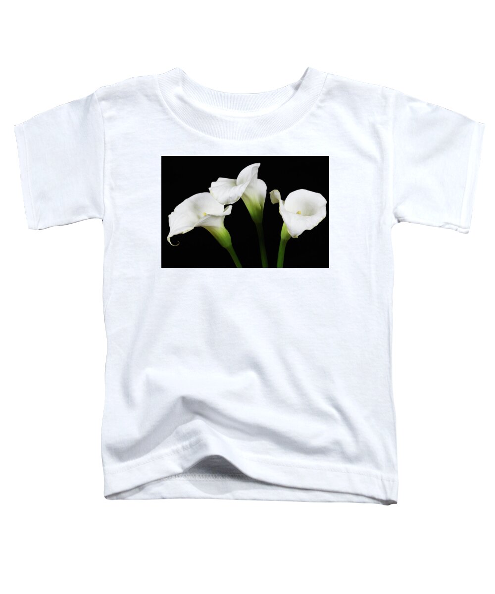 Calla Lillies Toddler T-Shirt featuring the photograph Calla Lillies x 3 by Steve Templeton