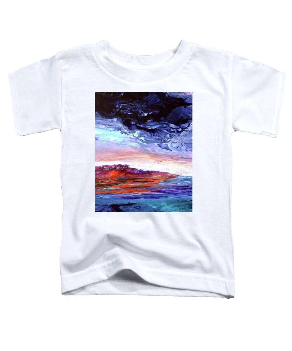 Twlight Toddler T-Shirt featuring the painting Calm Radiance by Laura Iverson
