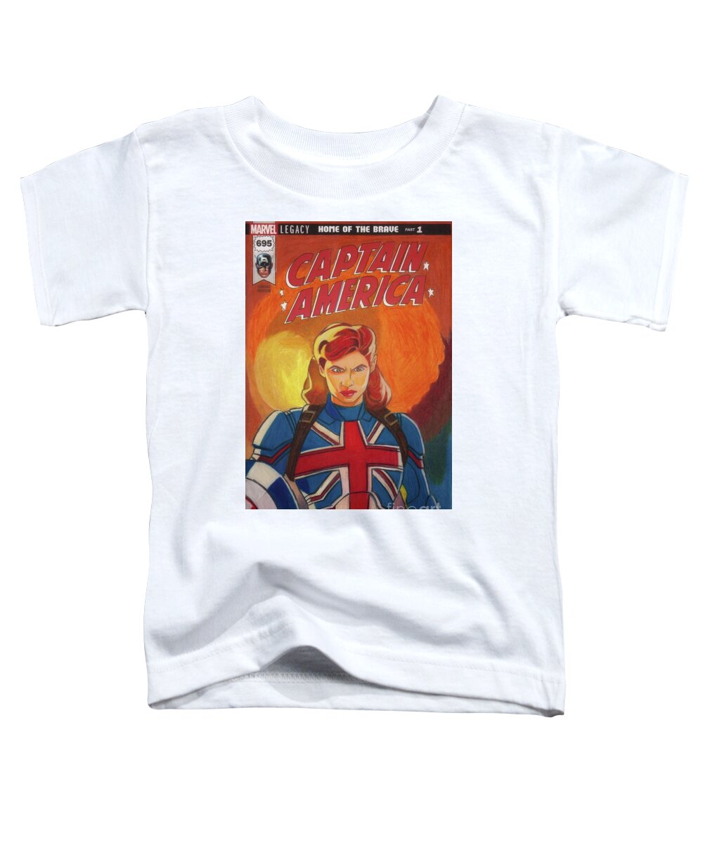 Captain America Toddler T-Shirt featuring the drawing Captain America #695 by Philippe Thomas