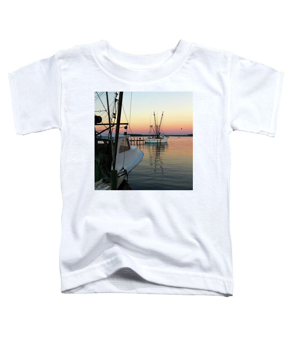 Fishing Boat Toddler T-Shirt featuring the photograph Captain Tony - Sneeds Ferry N C by Mike McGlothlen