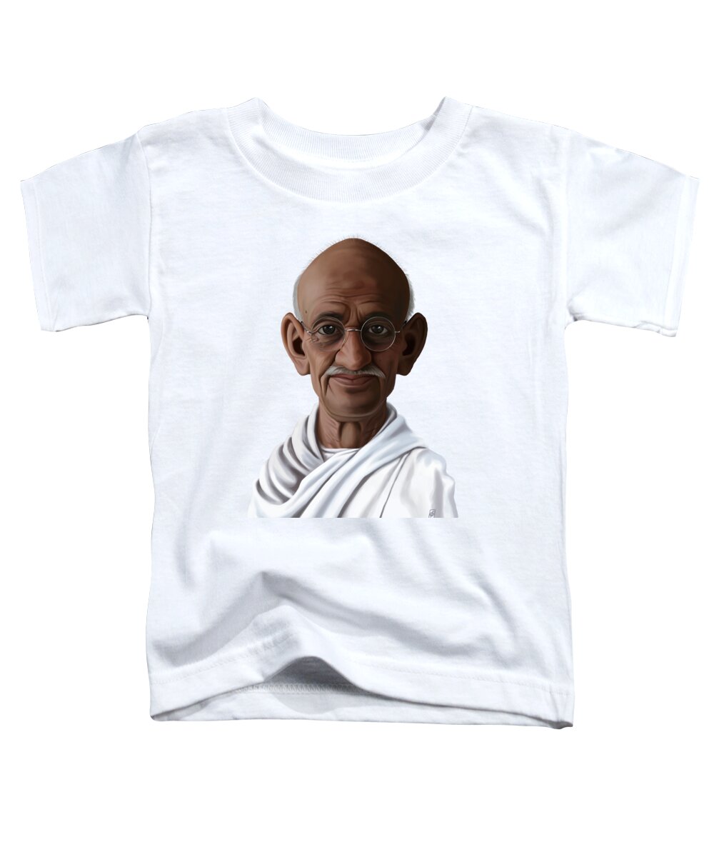 Illustration Toddler T-Shirt featuring the digital art Celebrity Sunday - Mahatma Gandhi by Rob Snow