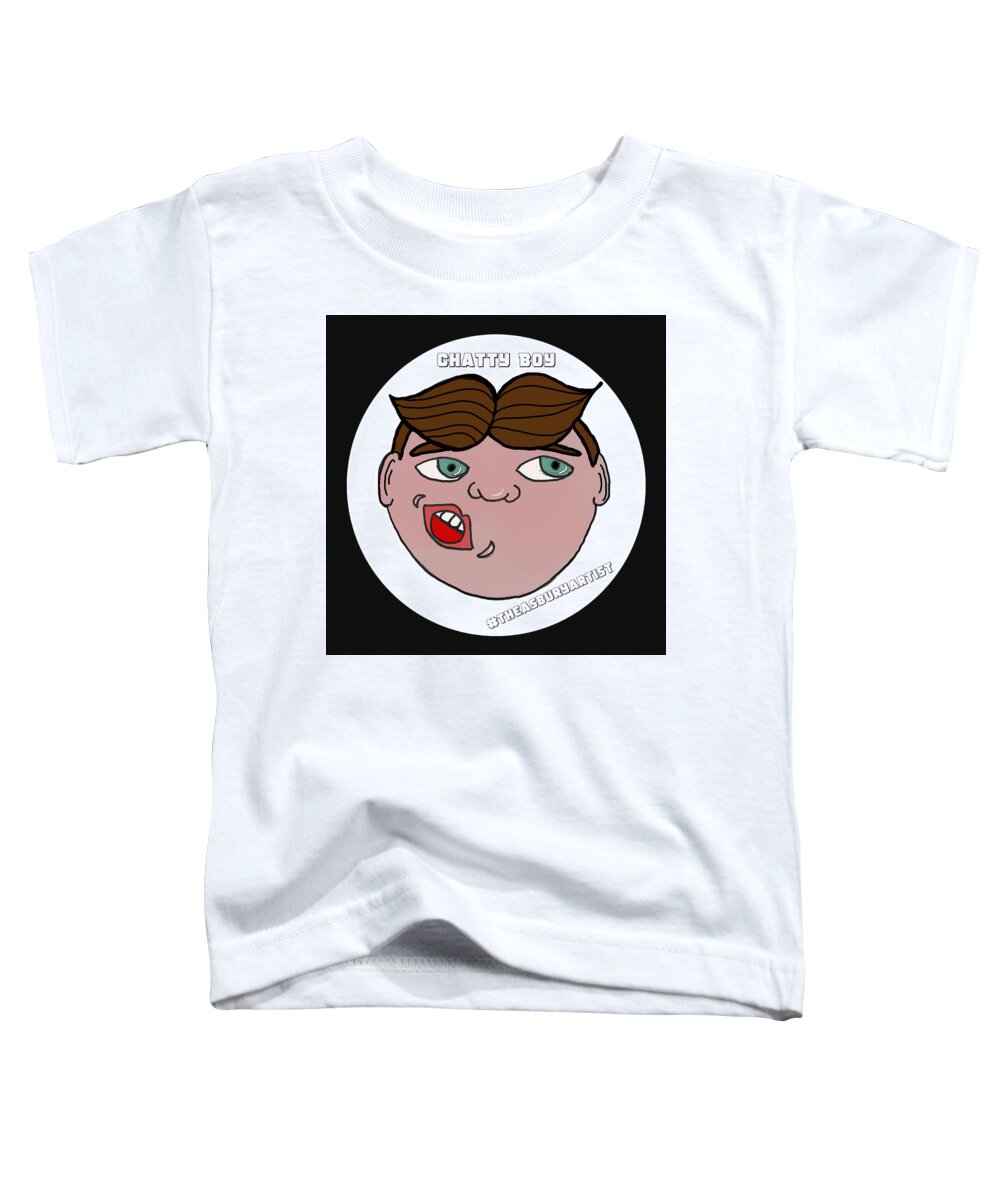 Tillie Toddler T-Shirt featuring the drawing Chatty Boy by Patricia Arroyo