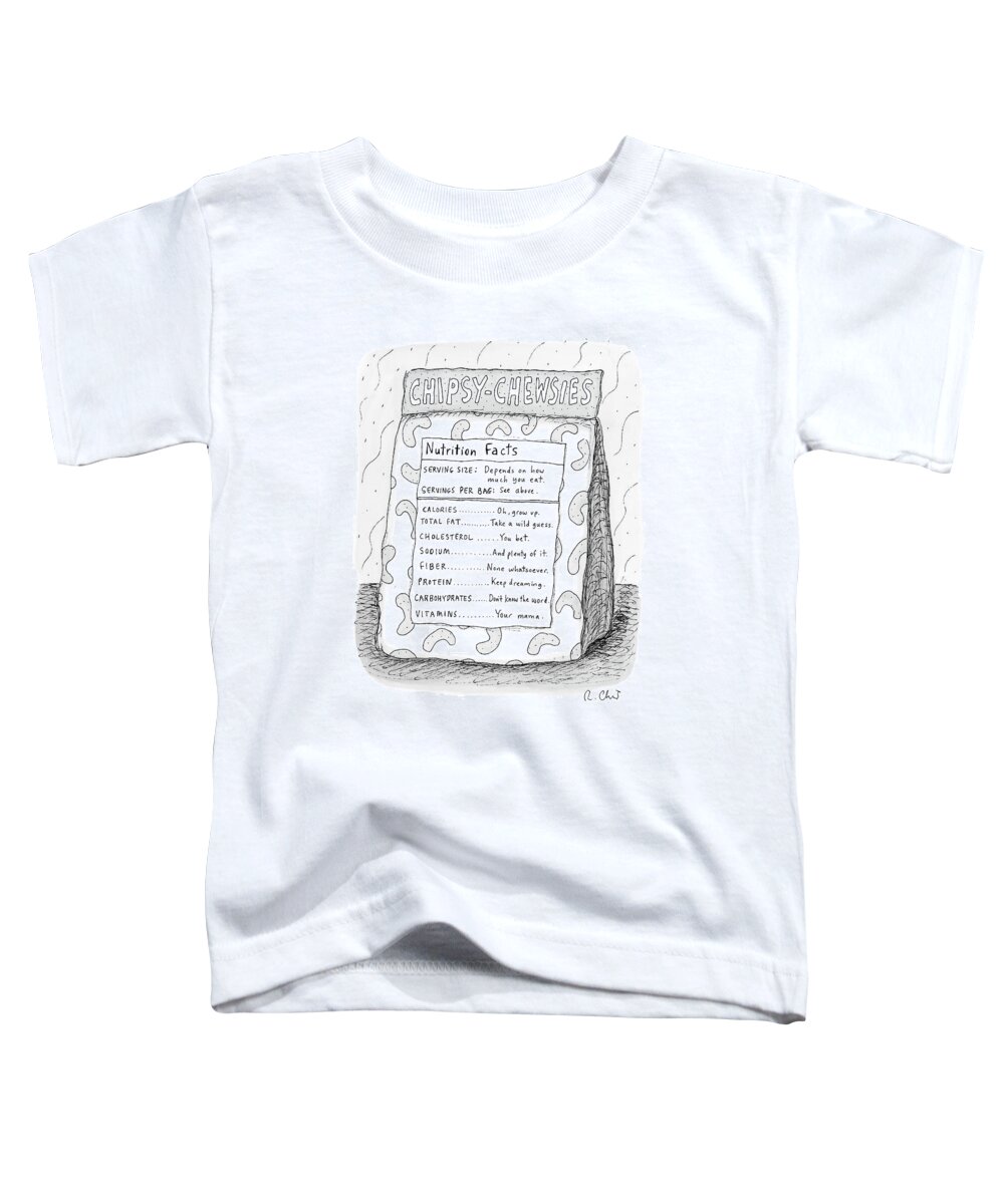 Serving Size Toddler T-Shirt featuring the drawing Chipsy Chewsies by Roz Chast