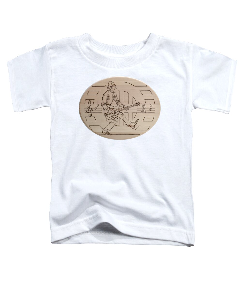 Pyrography Toddler T-Shirt featuring the pyrography Chuck Berry - Viva Viva Rock 'N' Roll by Sean Connolly