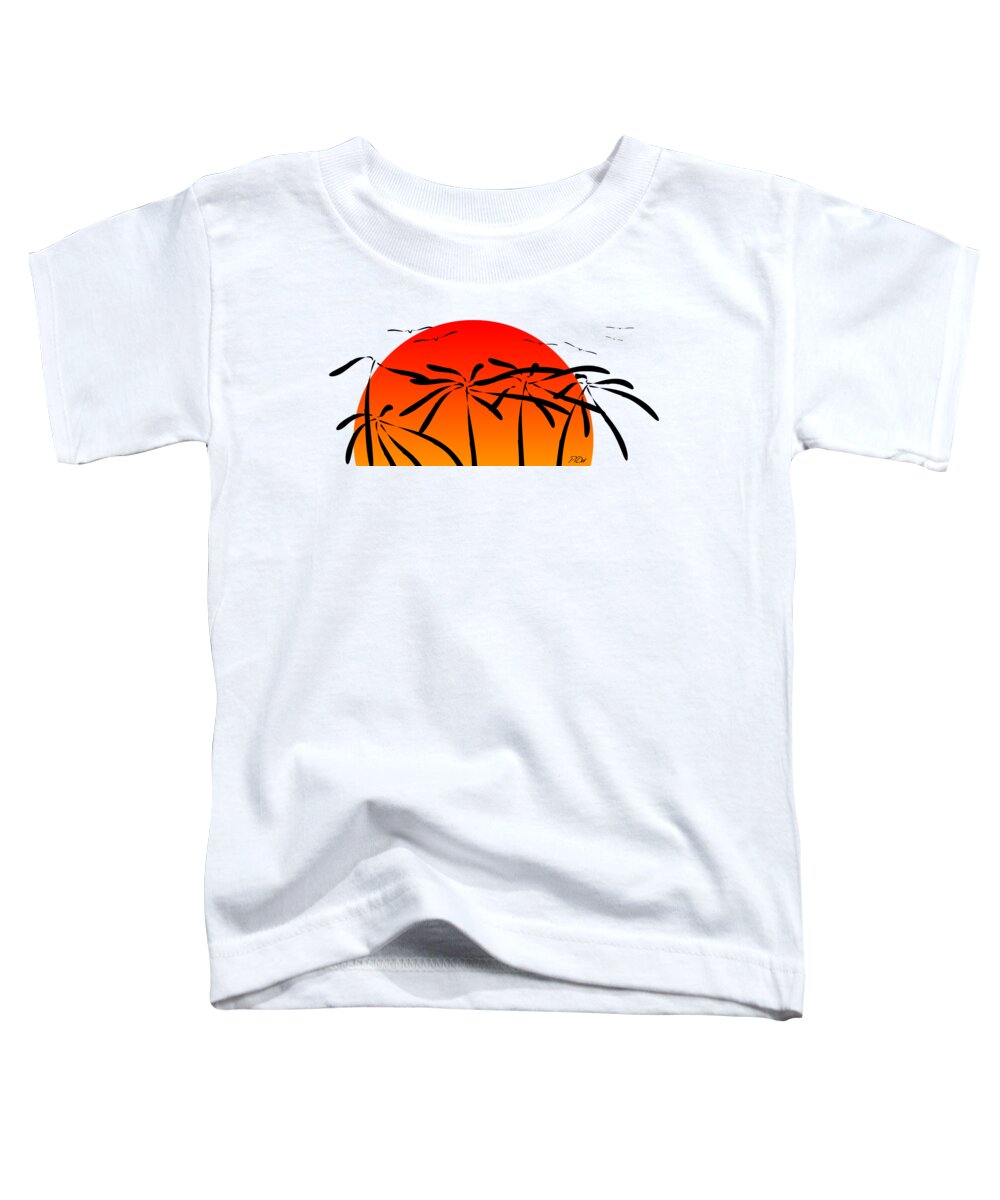 Coconut Toddler T-Shirt featuring the digital art Coconut Palm by Piotr Dulski