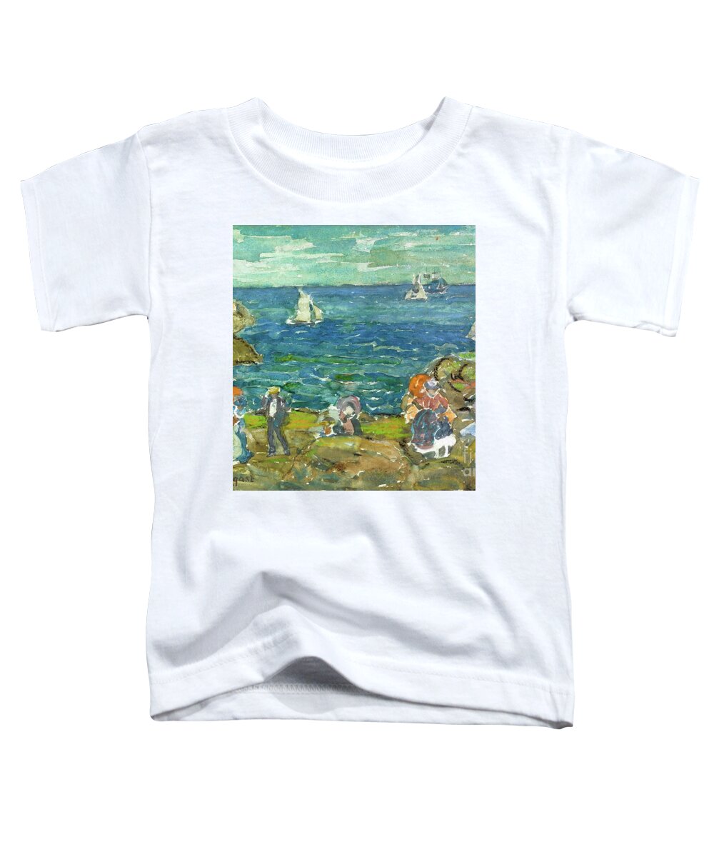 Cohasset Beach Toddler T-Shirt featuring the painting Cohasset Beach by Maurice Prendergast