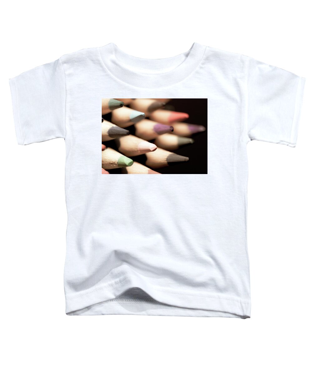 Pencil Toddler T-Shirt featuring the photograph Colored Pencils 2 by Amelia Pearn