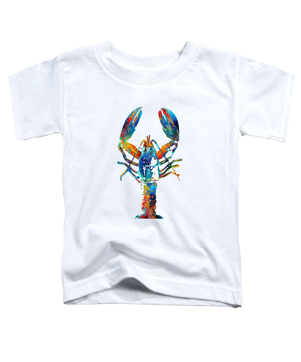Lobster Toddler T-Shirt featuring the painting Colorful Lobster Art by Sharon Cummings by Sharon Cummings