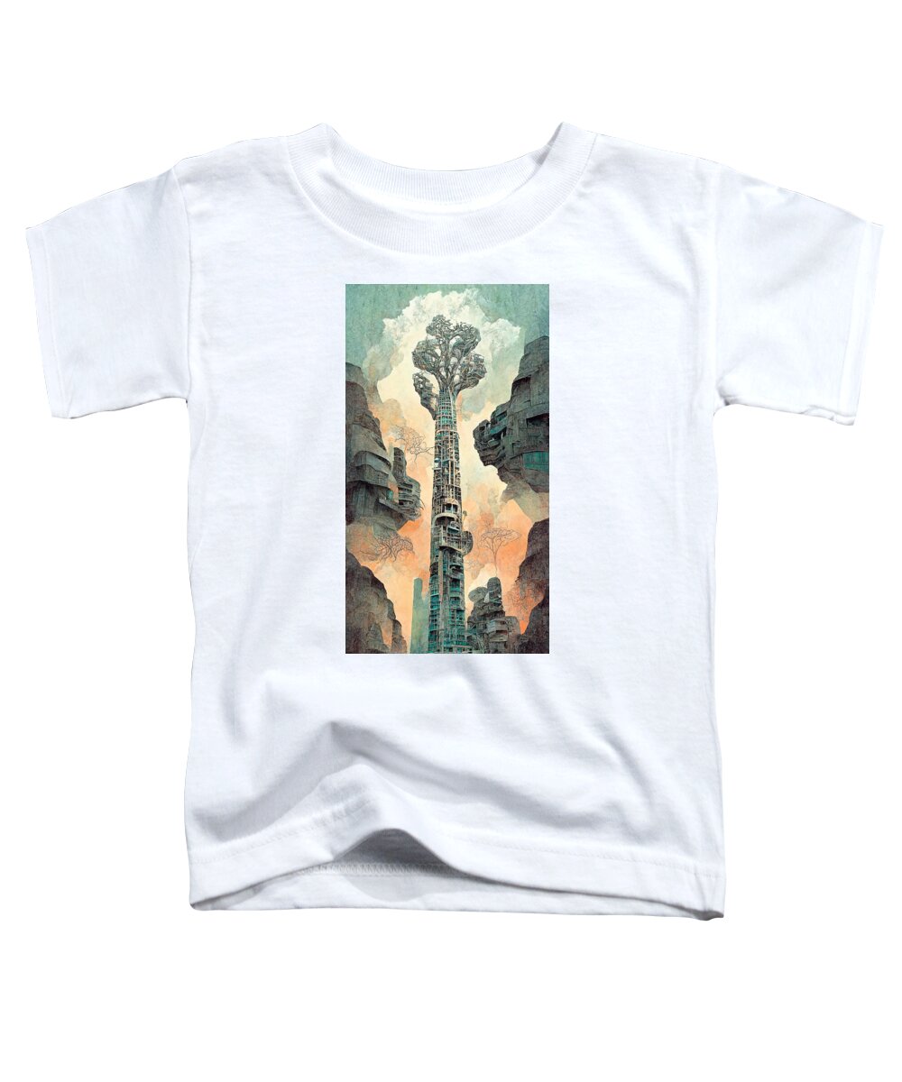 Nature Toddler T-Shirt featuring the painting Colossal Gnarled Tree Roots Arcology Megacity Detai Bf8ad468 6b24 411d 8f1b 8222ee1dc81d by MotionAge Designs
