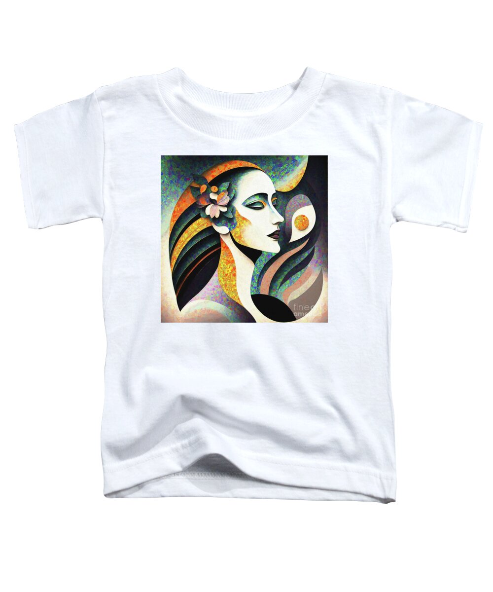 Abstract Toddler T-Shirt featuring the digital art Colourful Abstract Portrait - 01480-SA1a by Philip Preston