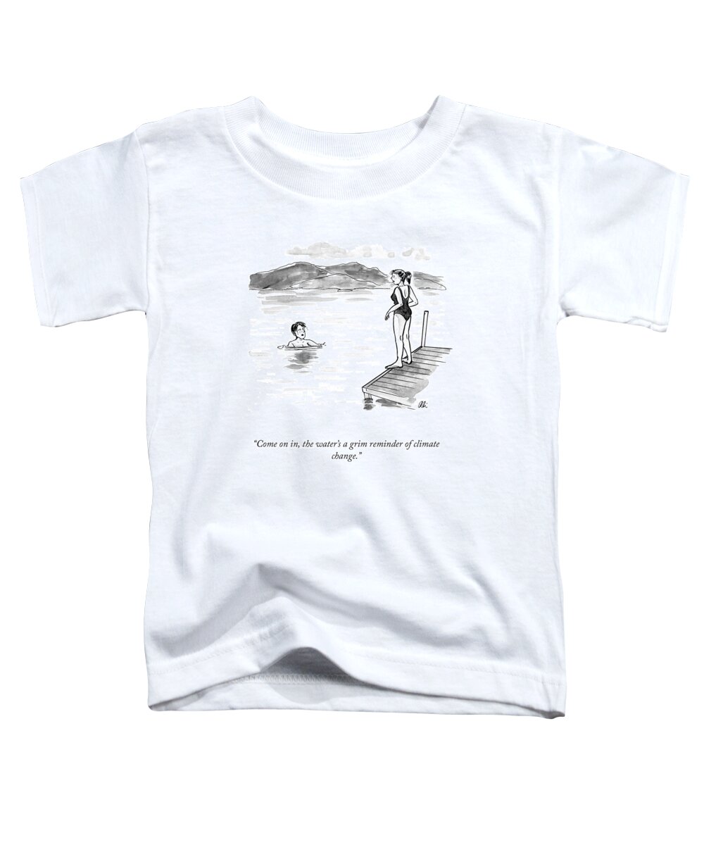 Come On In Toddler T-Shirt featuring the drawing Come On In by Ali Solomon