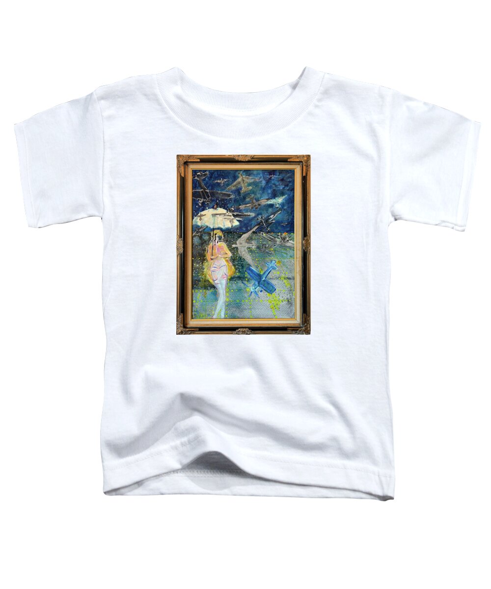 Pilot Toddler T-Shirt featuring the painting Control Tower Observations by Leslie Porter