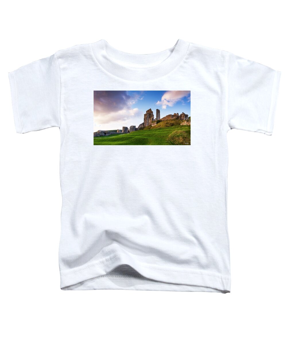 Corfe Castle Toddler T-Shirt featuring the photograph Corfe Castle by Ryan Huebel