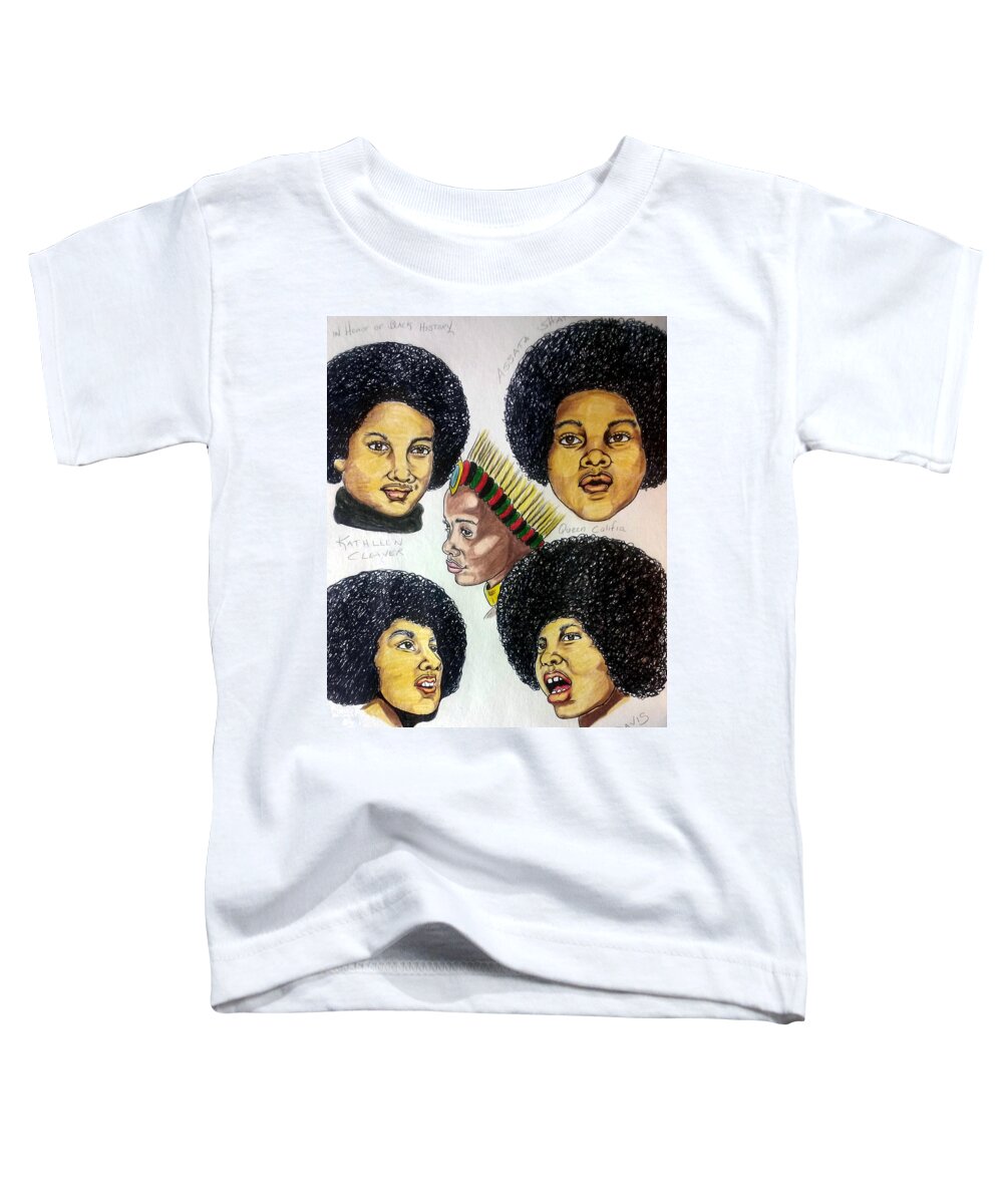 Black Art Toddler T-Shirt featuring the drawing Da Pantherlettes by Joedee