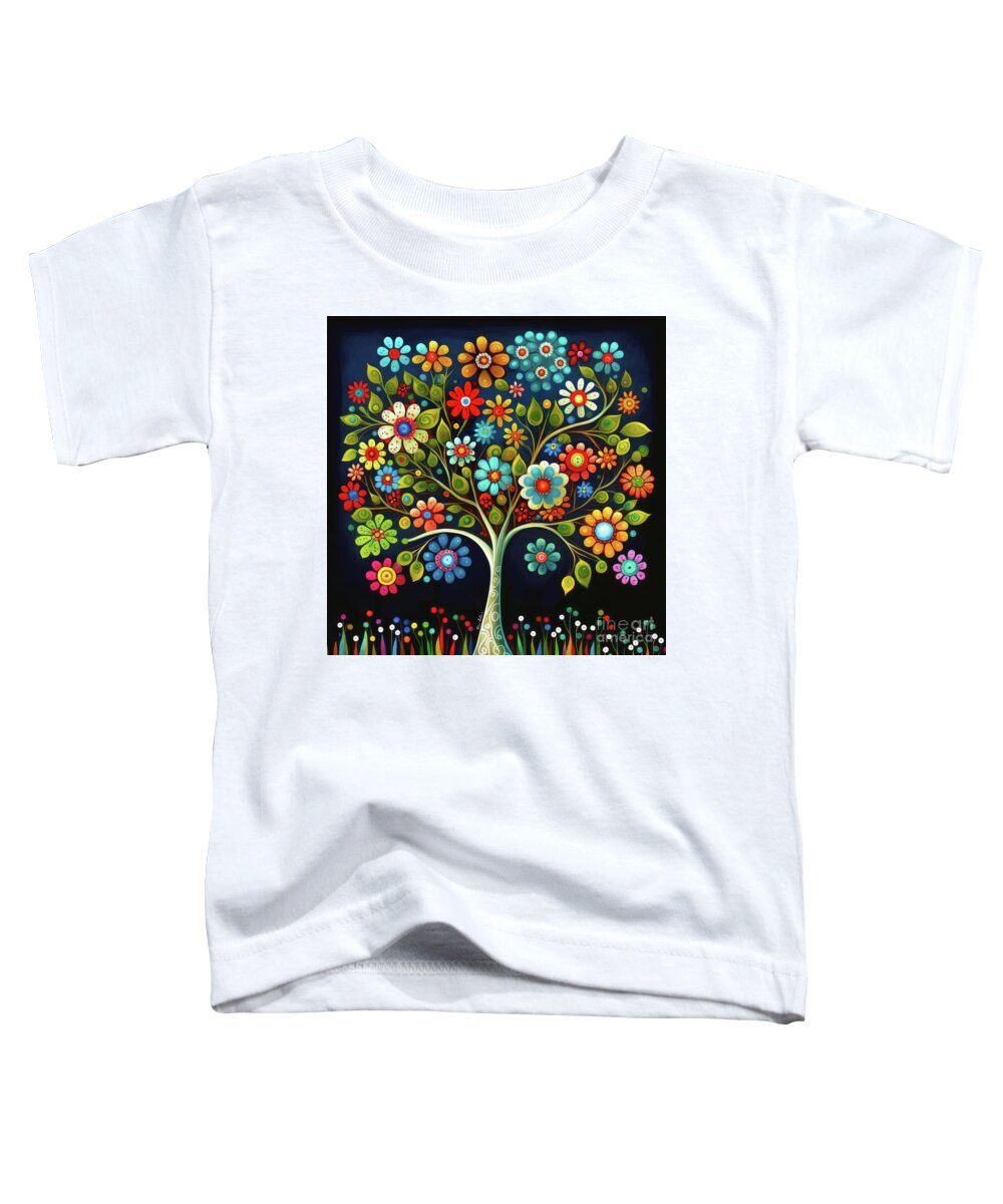 Tree Of Life Toddler T-Shirt featuring the painting Daisy Tree Of Life by Tina LeCour