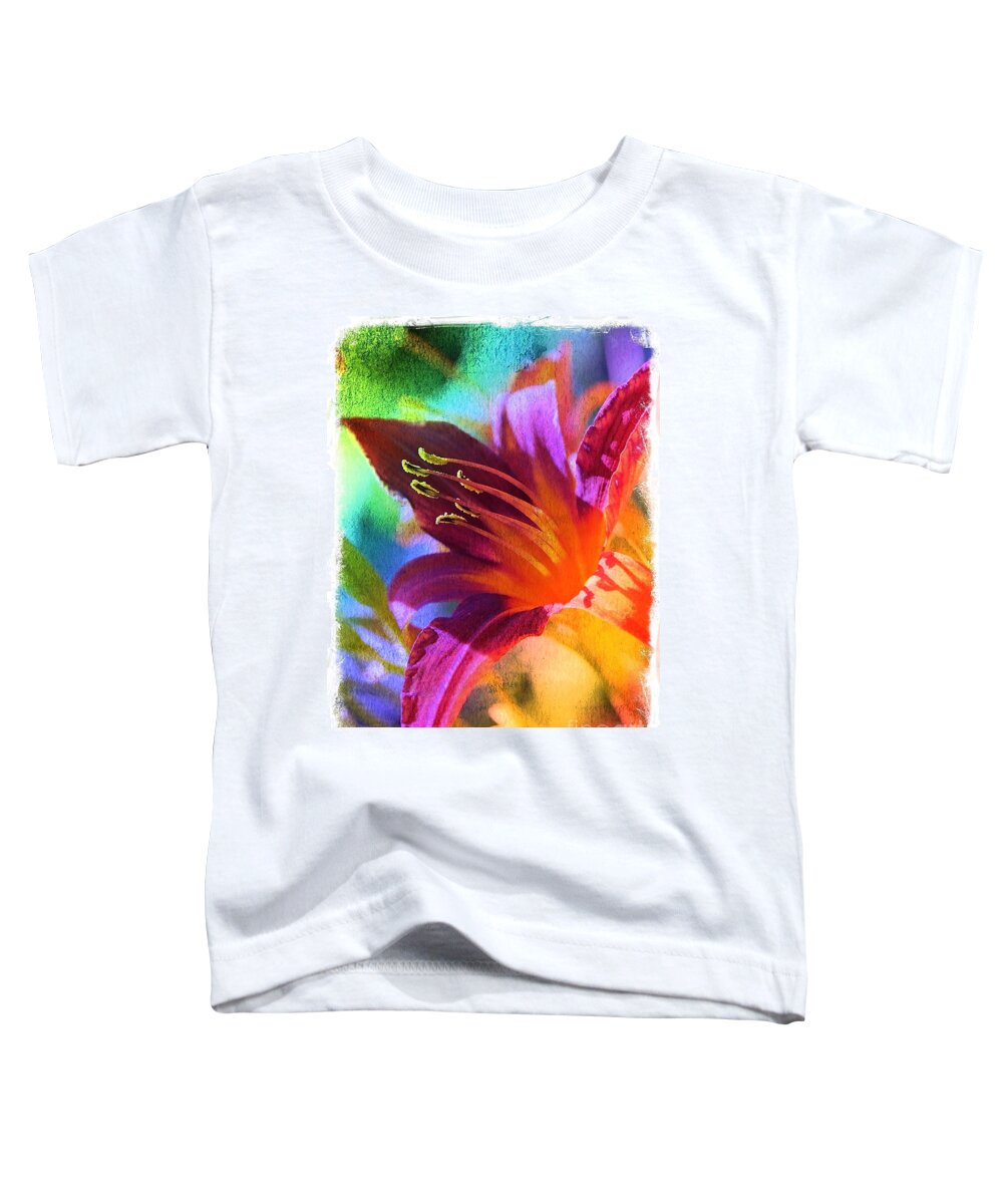 Digital Art Toddler T-Shirt featuring the photograph Daylily Delight by Carol Groenen