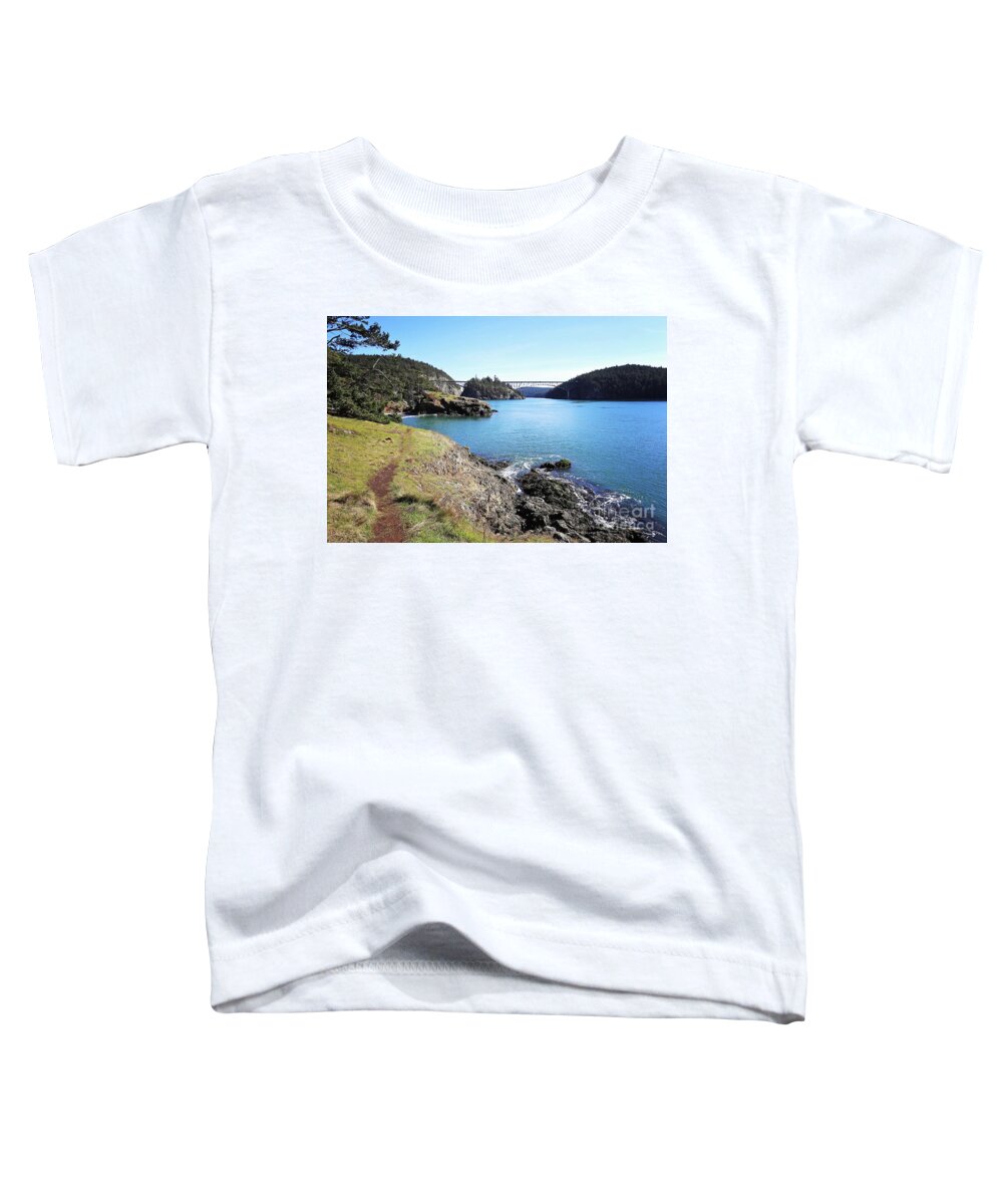 Mountains Toddler T-Shirt featuring the photograph Deception Pass Bridge by Sylvia Cook