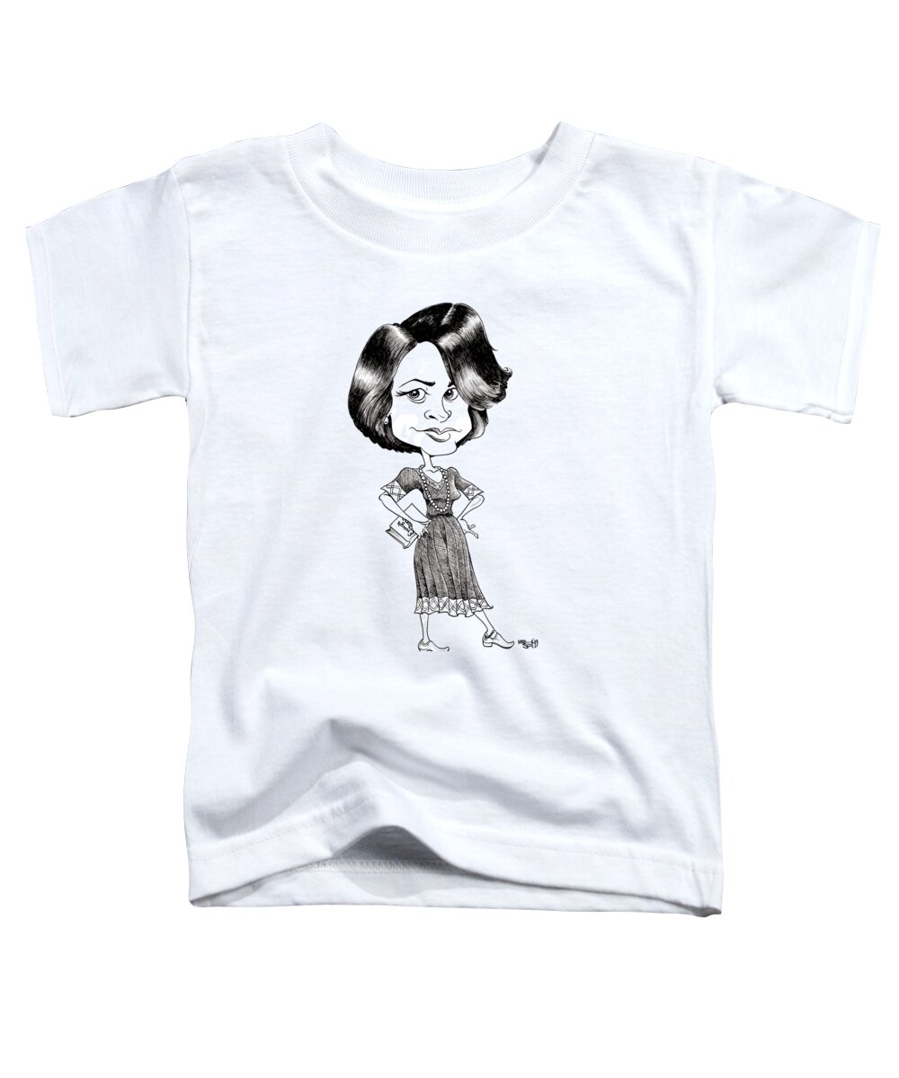 Caricature Toddler T-Shirt featuring the drawing Dorothy Parker by Mike Scott