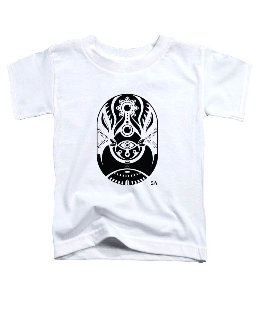 Black And White Toddler T-Shirt featuring the digital art Eyes by Silvio Ary Cavalcante