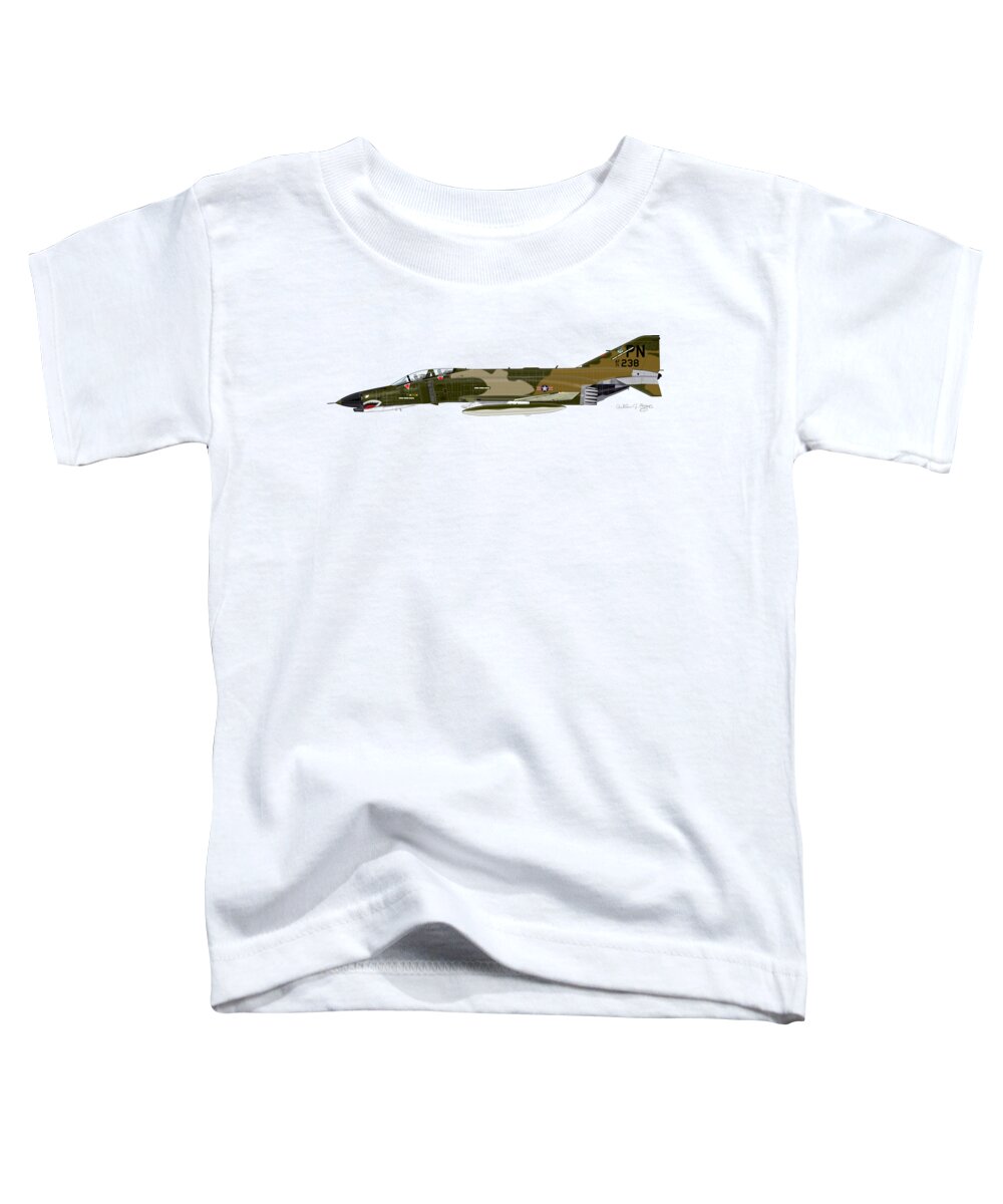 F-4e Toddler T-Shirt featuring the digital art F-4E Phantom II 3dTFW by Arthur Eggers