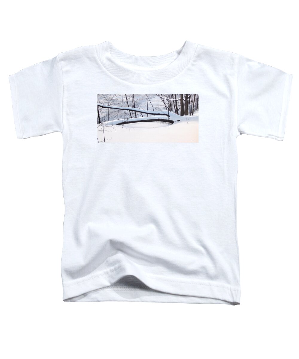 Landscape Toddler T-Shirt featuring the painting Fallen Winter Tree by Kenneth M Kirsch